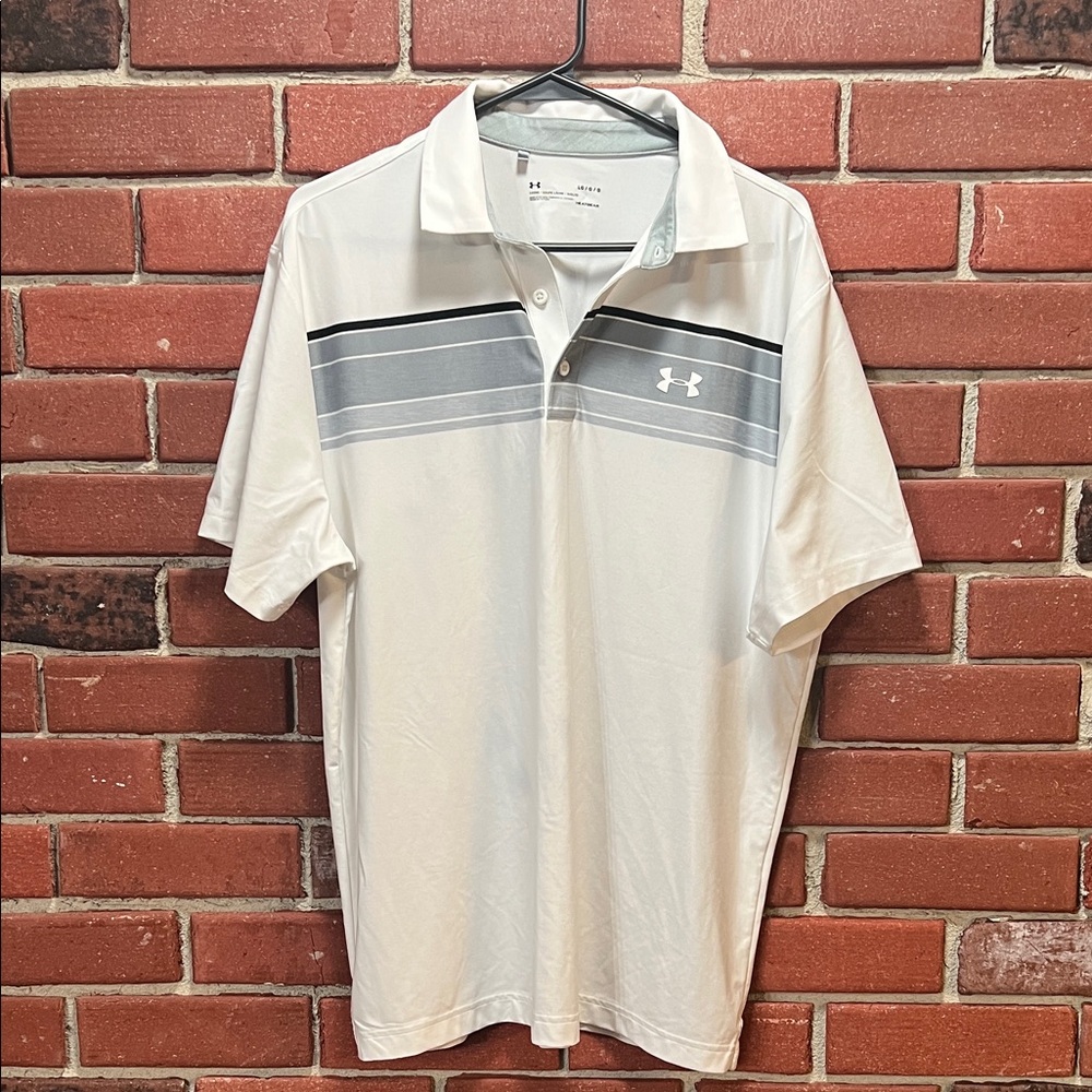 Under Armour Men's Polo Shirt in White and Gray